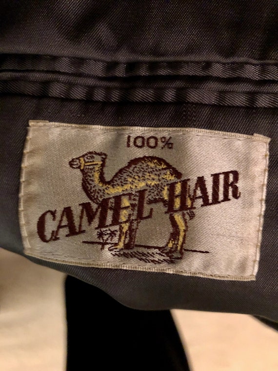 70s 100% Camel Hair Dark Gray Suit Jacket Blazer … - image 7