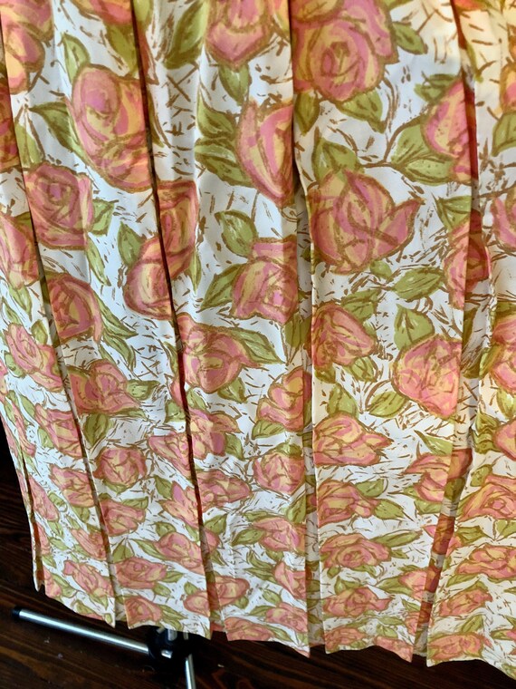 60's Sleeveless Floral Pleated Summer Dress by Stacy Ames main image 0