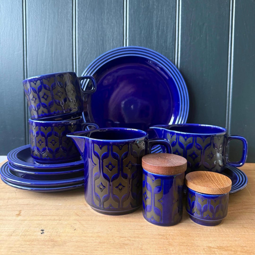Vintage Hornsea Pottery Midnight Blue Heirloom Tableware - Etsy