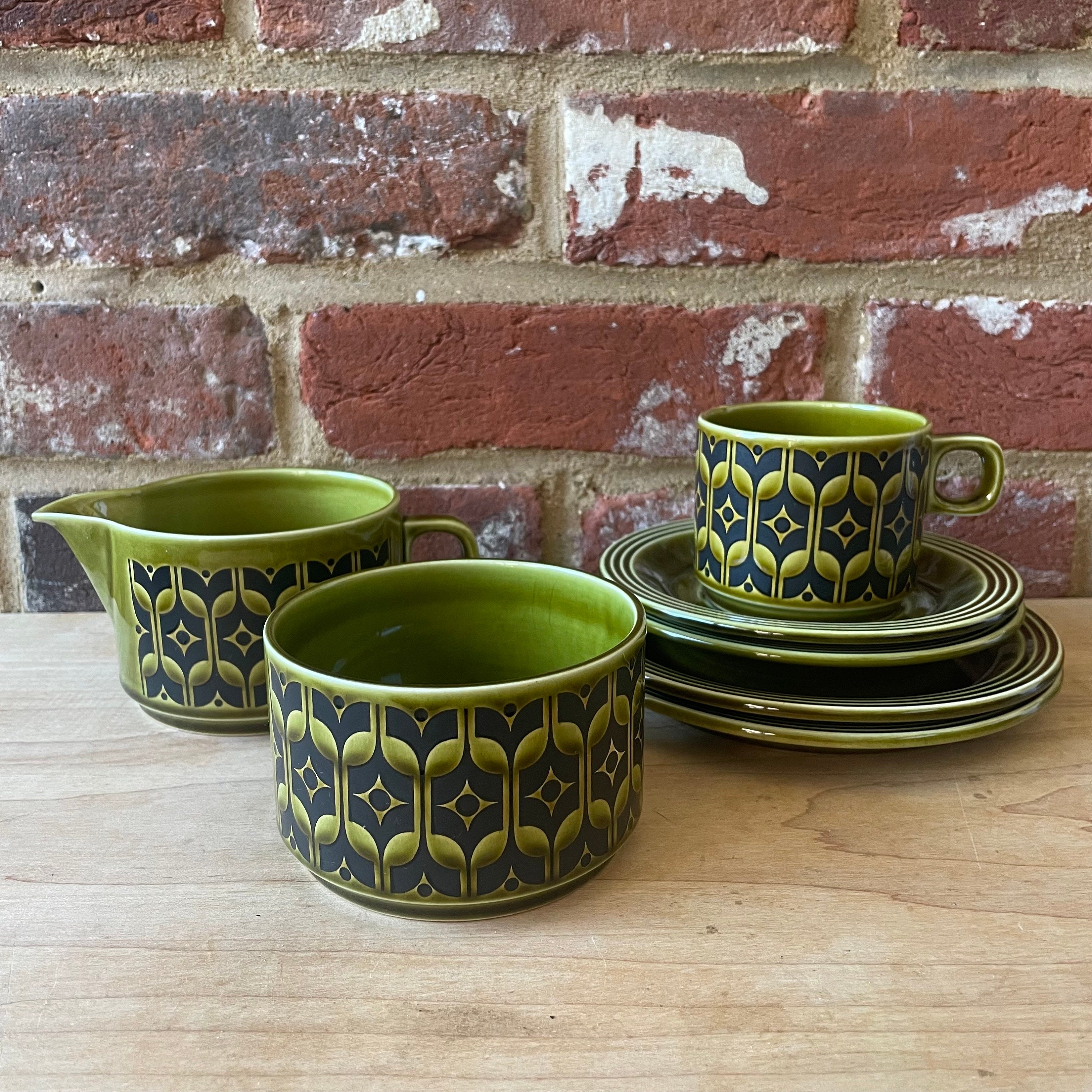 Hornsea Vintage Green Heirloom Tableware - Cups/saucers, Jugs