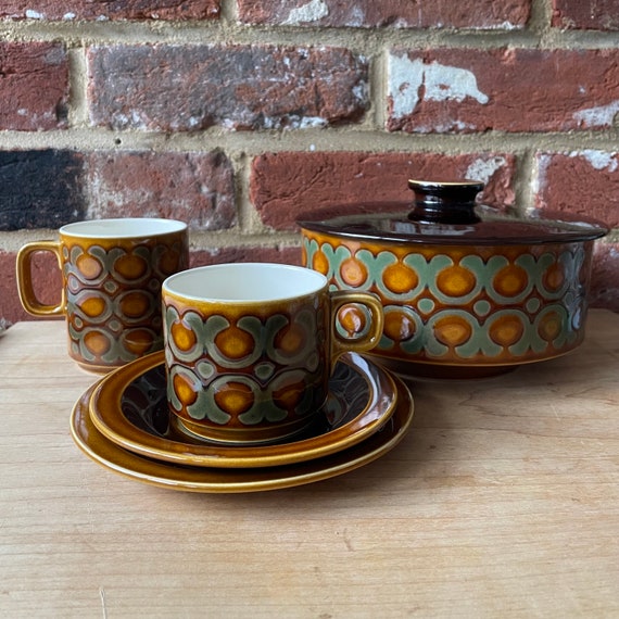 Vintage Hornsea Bronte Tableware: 1970s Coffee Set, Plates, Bowls