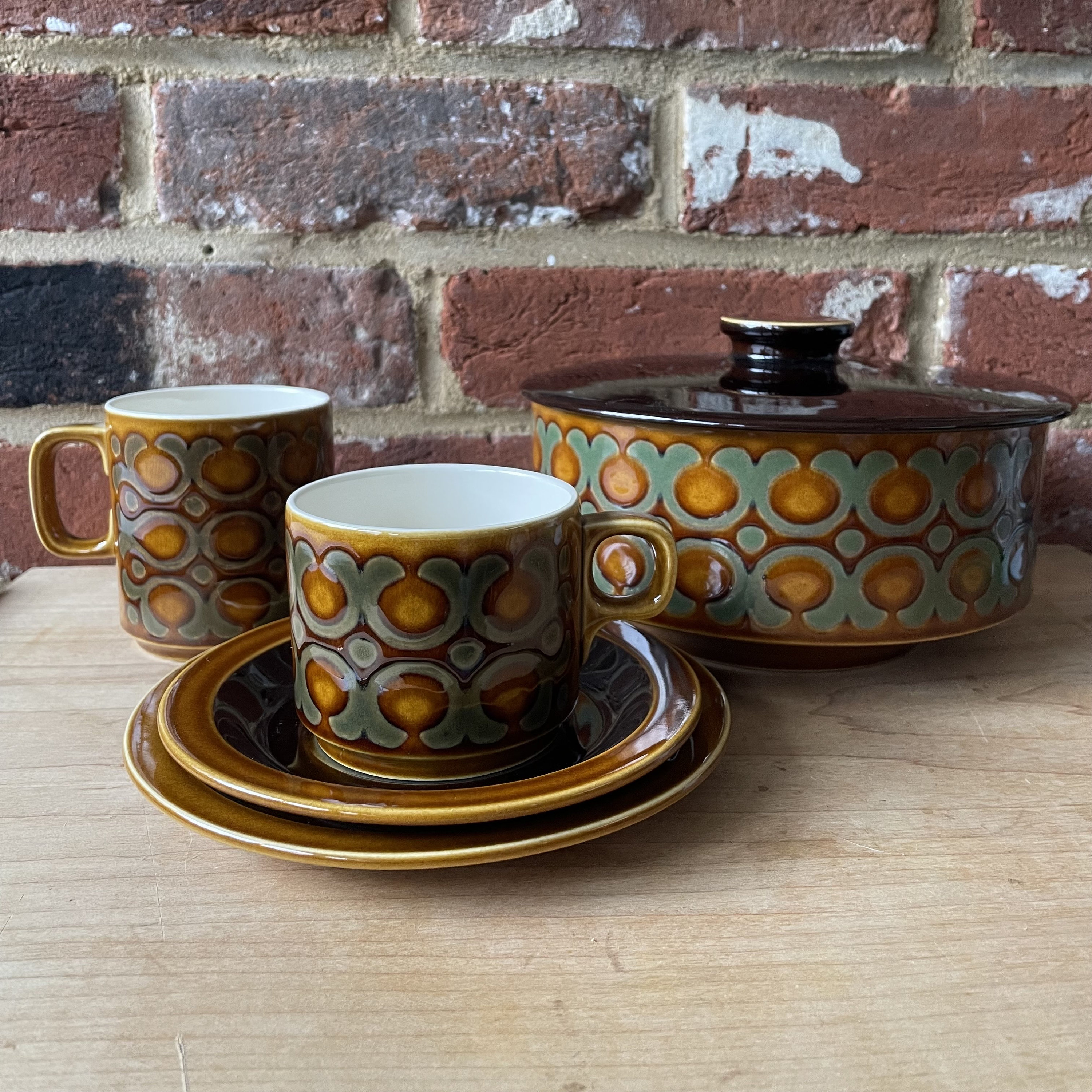 Vintage Hornsea Bronte Tableware: 1970s Coffee Set, Plates, Bowls
