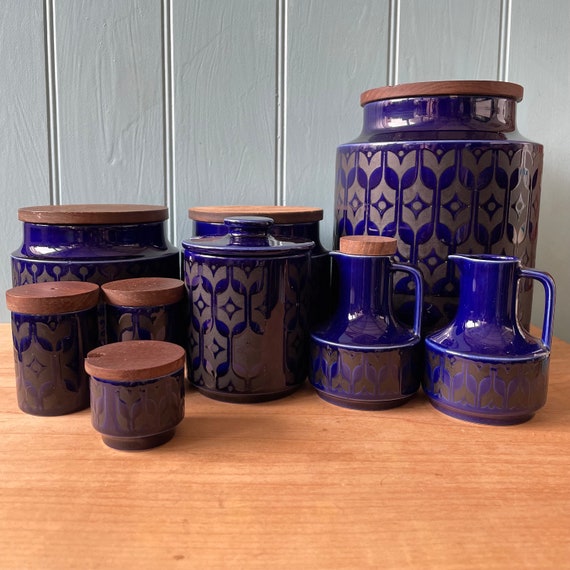 Vintage Hornsea Pottery Midnight Blue Heirloom Tableware