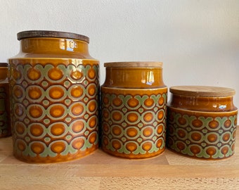 Vintage Hornsea Pottery Bronte Storage Jars | 1970s Retro