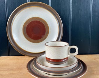 Vintage Denby Potter's Wheel Tableware: Cups, Saucers, Plates