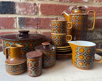 Vintage Hornsea Bronte Tableware: 1970s Coffee Set, Plates, Bowls