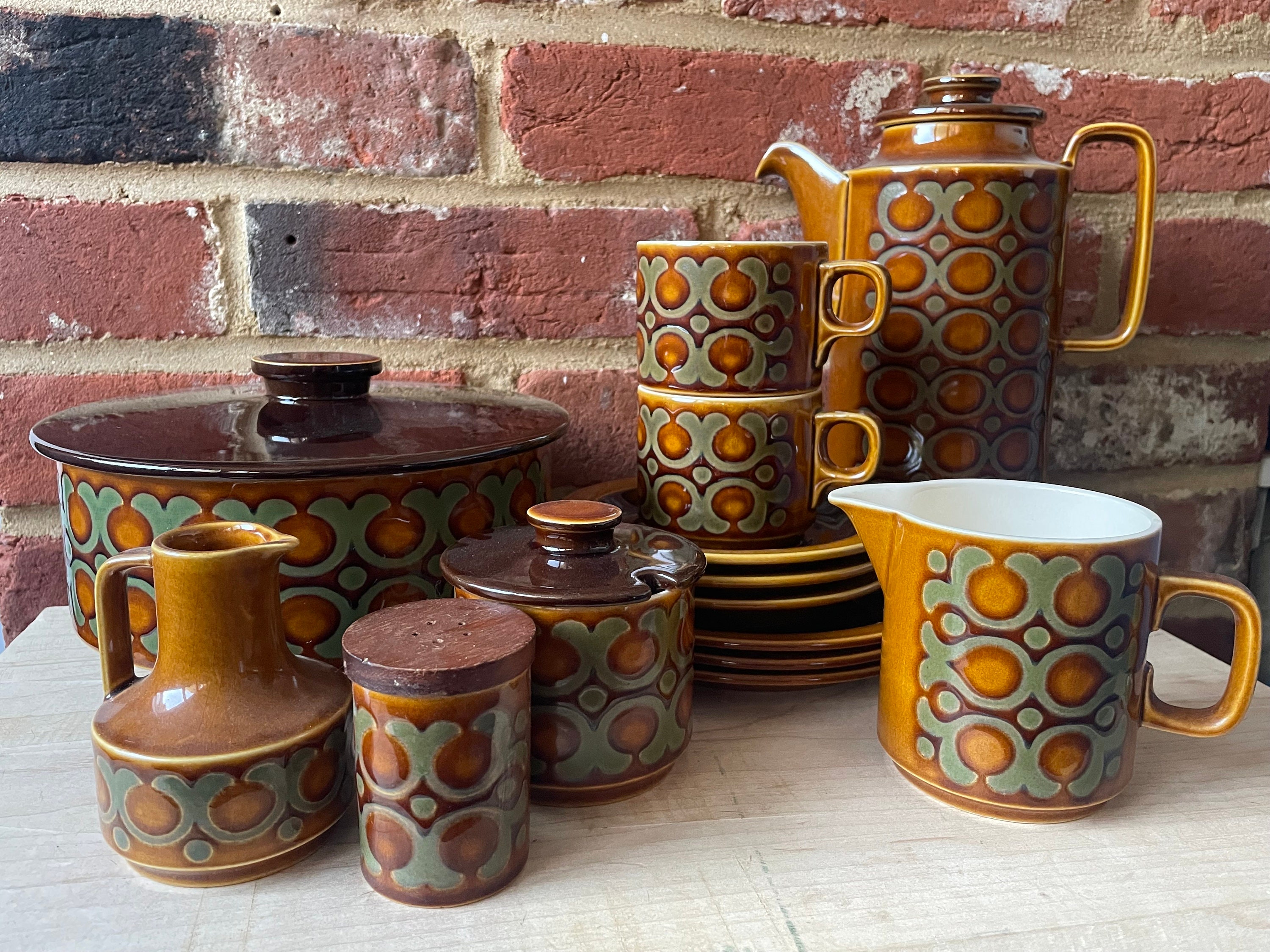 Vintage Hornsea Bronte Tableware: 1970s Coffee Set, Plates, Bowls