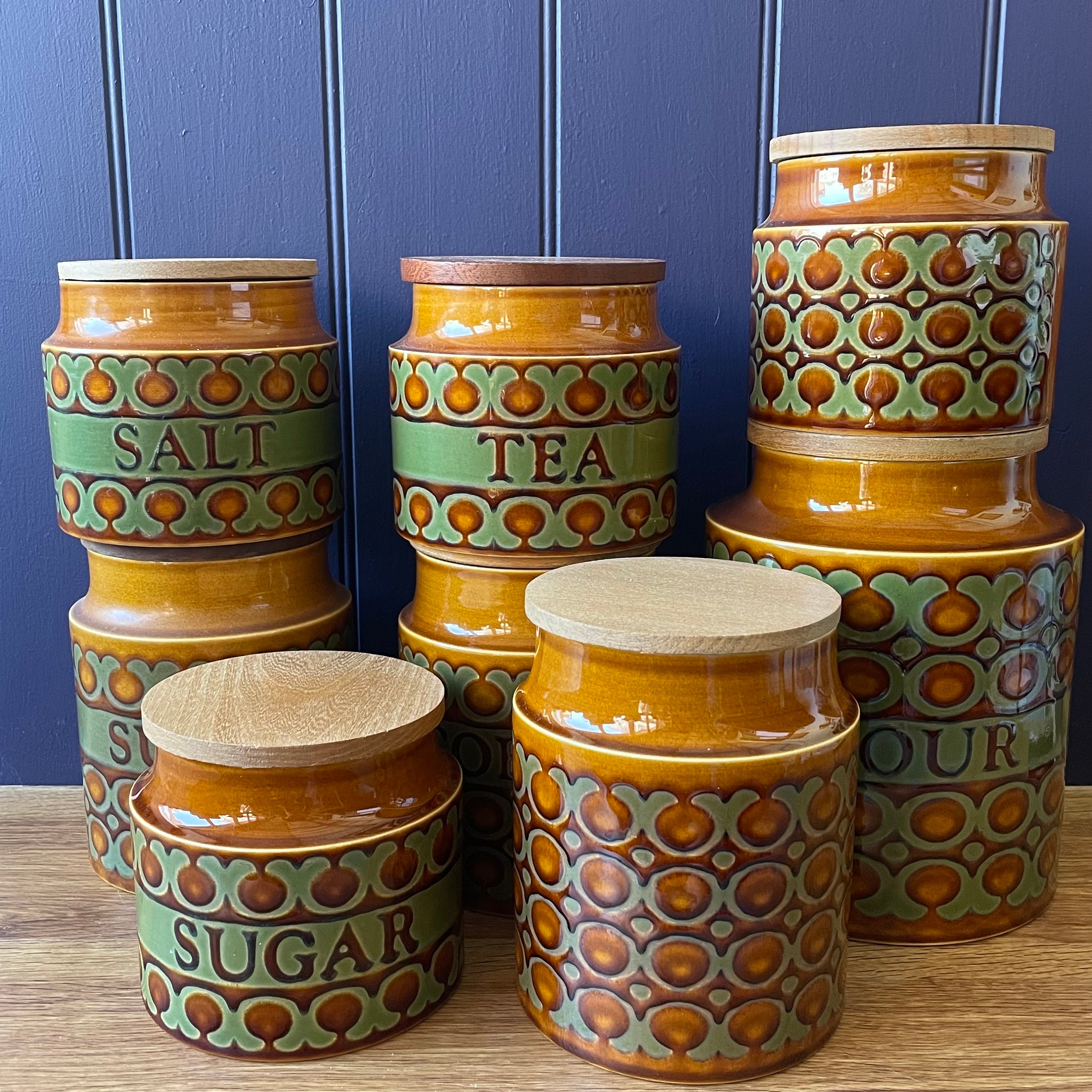 Vintage Hornsea Bronte Storage Jars | Retro Kitchen Canisters