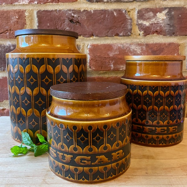 Hornsea Pottery vintage Heirloom tableware - storage jars