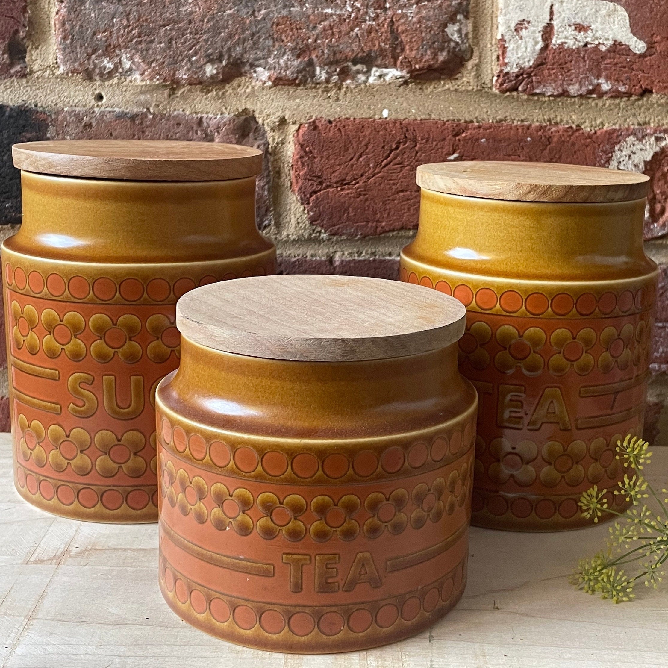 Hornsea Pottery Saffron Vintage Storage Jars, Sustainable
