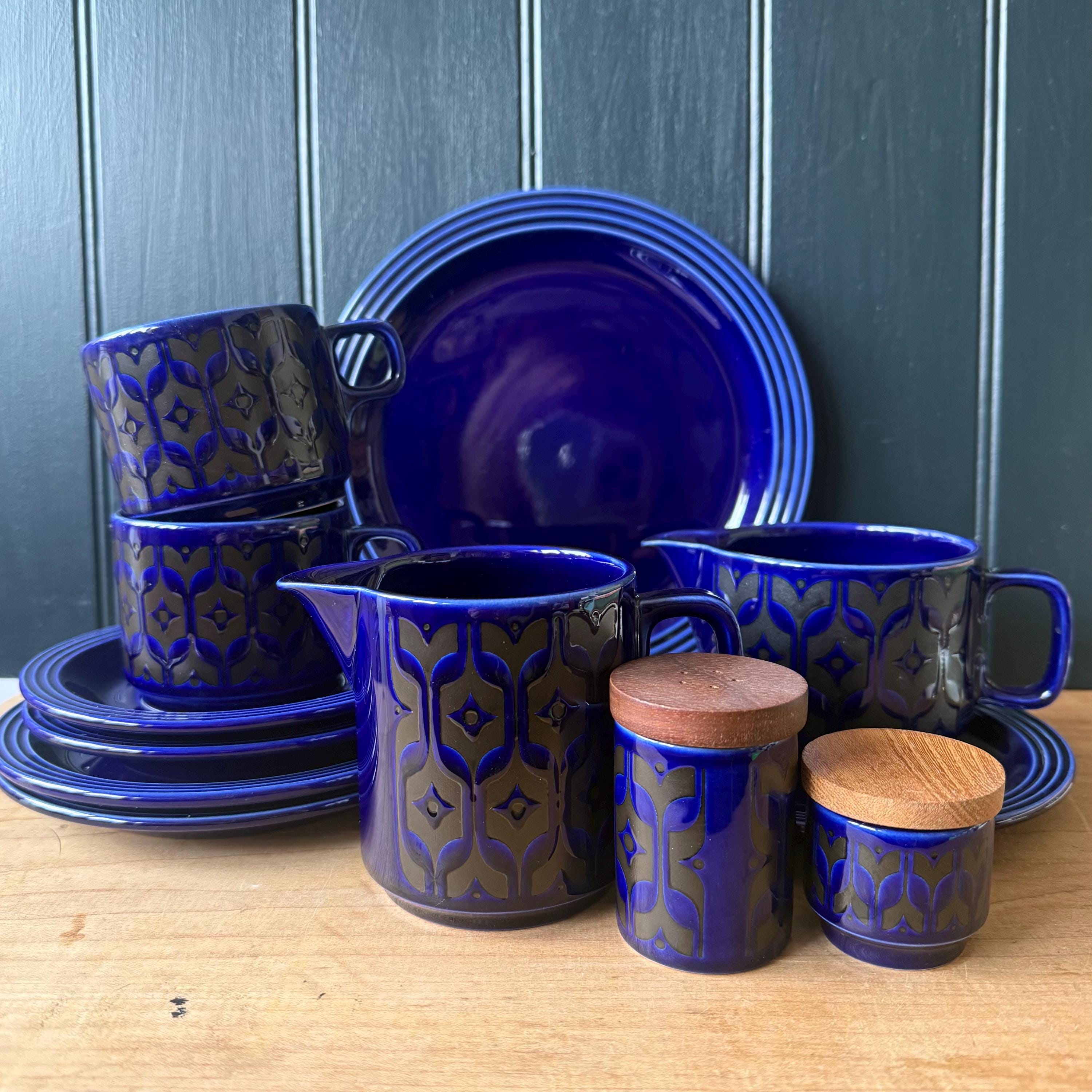 Hornsea Heirloom ミッドナイトブルー Vintage Hornsea Pottery Midnight Blue Heirloom Tableware - Etsy