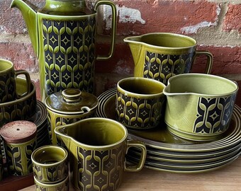 Hornsea Vintage Green Heirloom Tableware - Cups/saucers, Jugs