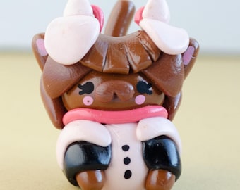 Handmade Polymer Clay Figurine - MHA Anti Gravity Kitty
