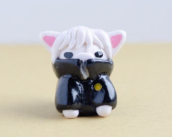 Handmade Polymer Clay Figurine - JJK Fish Kitty