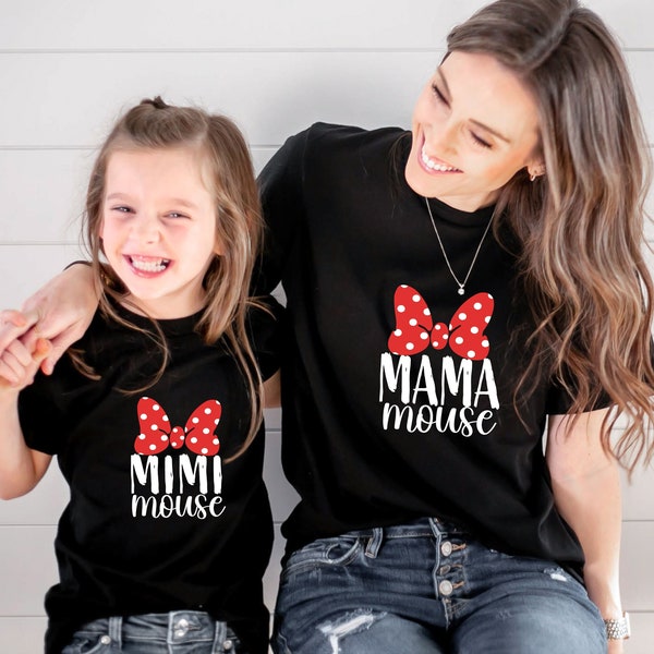 Mama Mouse Mini Mouse Shirt, Mom Baby Tees, Mother Daughter Shirts, Mommy and Me Shirts, Mama and Girl Shirts, Mother's Day Shirt