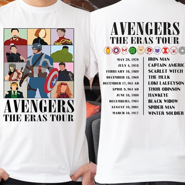 Disney Avengers The Eras Tour Sweatshirt, The Marvels Shirts, Disneyworld Hero Hoodies, Captain America Hulk  Iron Man Shirt Thor Hero Shirt