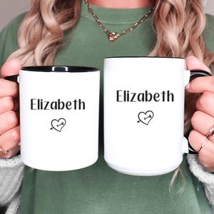 Custom Name Mug with Heart, Personalized Name Mug, Personalized Coffee Mug, Custom Coffee Mug, Name Mug, Women Mug Customized Name Gift