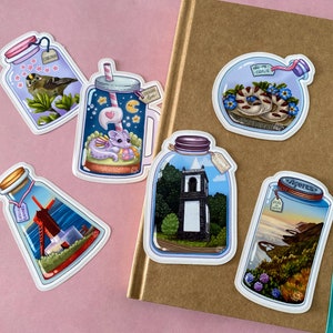 São Jorge Engarrafado | Pack de autocolantes | Autocolantes brilhantes à prova de água | Ilustrações digitais por Ana Soares | Açores