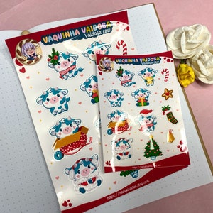 Vaidosa cow sticker planner - Christmas time - Açores - ilustration by nanukisarte - planner or agenda sticker - A5 or a6 - matte or gloss