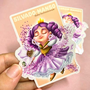 Stickers Endemische bloemen van de Azoren | Bloemenfeeën | kawaii | Glanzende waterdichte sticker | digitale illustratie door Ana
