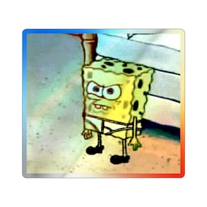 Holographic Spongebob Squarepants Angry Meme Sticker