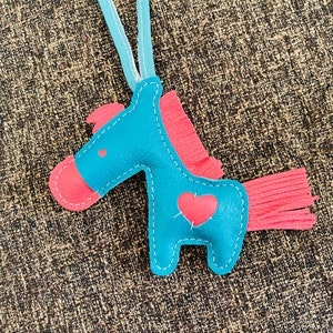 Handmade soft leather horse bag charm | Unique Bag Charm | Cute Keychain Gifts | Handmade Bag Charm | Animal Keychain | Leather Toy