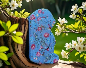 Estuche con cremallera de conejo - Lindo neceser - Diseño original - Portalápices orgánico - Bolso estilizado de animales - Bosque - Conejo de Pascua