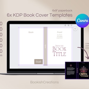 6x9" Canva Paperback Book Cover Template / KDP ready & approved / 250 300 350 400 450 500 page templates / ready to use and easy to edit