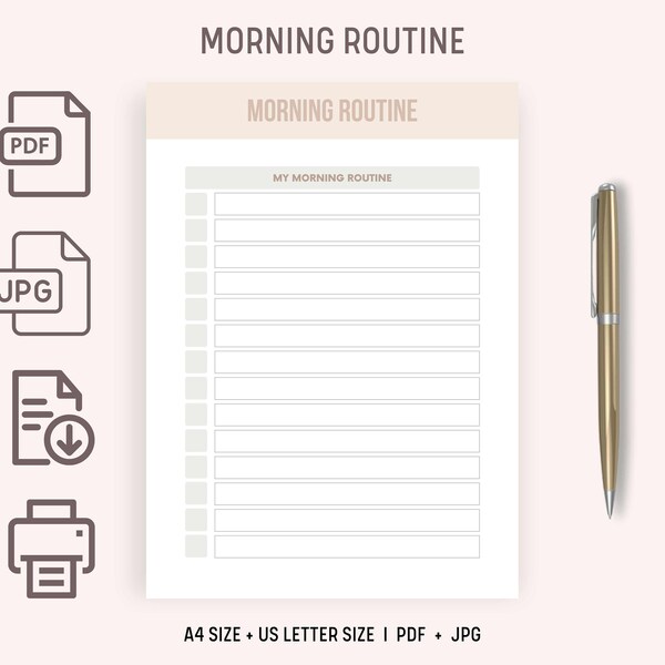 Morning Routine, Start Your Day Right, Morning Rituals, Mindful Morning, Digital Download