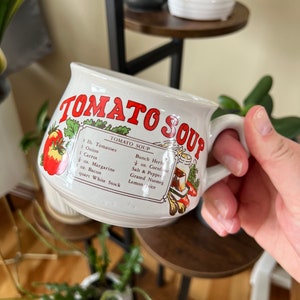 Mid Century Vintage Ceramic Tomato Soup Cup | Soup Recipe Mug | Mid Century Kitchen | Planter