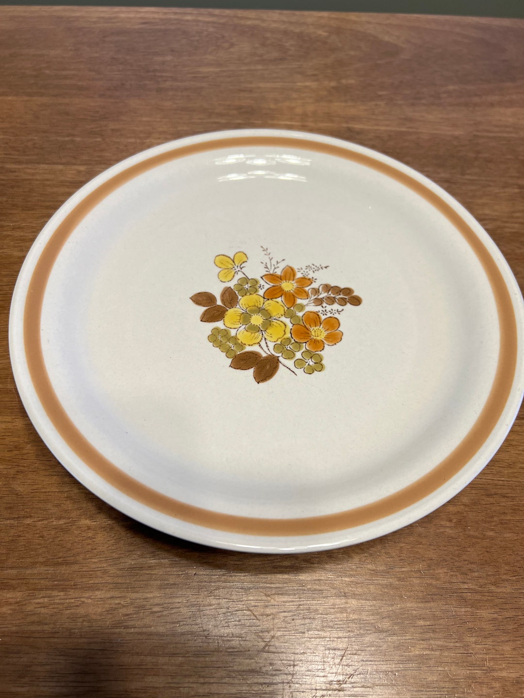 Vintage Boho Dinner Plate Autumn by Imperial Stoneware Japan Flower