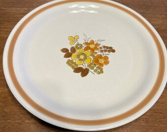 Vintage Boho Dinner Plate Autumn by Imperial Stoneware Japan || Flower Pattern || Mid Century Modern || Eclectic || Bohemian