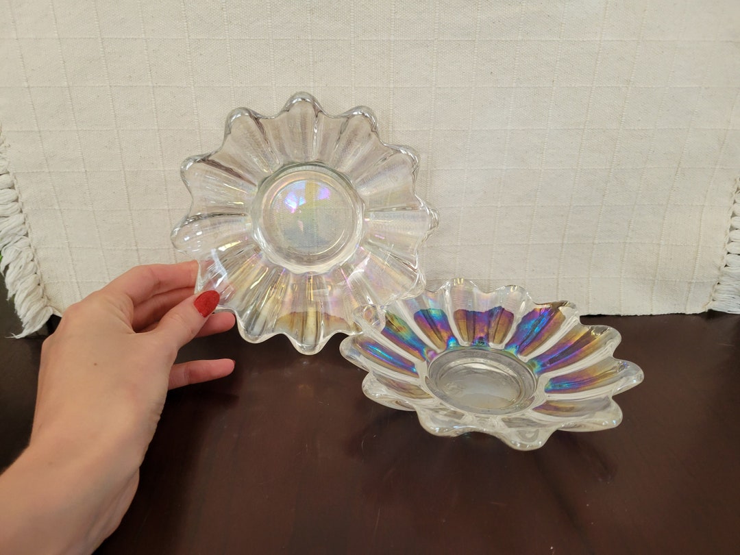 Vintage Iridescent Plates Etsy