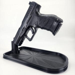 Minimilist EDC Dump Tray Handgun Display Stand Nightstand Organizer Pistol Storage Key Holder Firearm Showcase Small EDC Valet Tray Plate