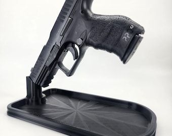 Minimilist EDC Dump Tray Handgun Display Stand Nightstand Organizer Pistol Storage Key Holder Firearm Showcase Small EDC Valet Tray Plate