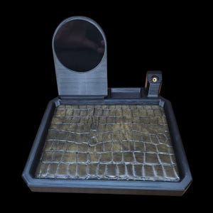 EDC Nightstand Organizer: Wireless Charger, Handgun Display, Leather Valet Tray imagem 14
