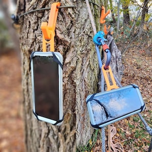 Phone Holder Tether, Mobile Hunting Device Craddle Hanger, Saddle Archery Hunting Gear, Treestand Phone Station, Treestand Cellphone Keeper