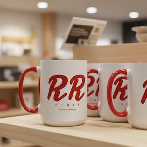 Retro Twin Peaks RR Diner Mug: Nostalgic TV Show Fan Gift for Coffee Lovers