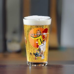 Glazen beker, Kill Bill grafische retro Tarantino, 16oz, cocktailglaswerk mixen, cadeau filmliefhebber, baraccessoires, decor filmbuff,