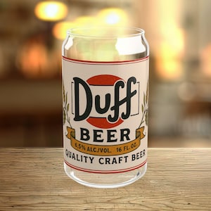 Duff Beer Sipper Glass: 16-uncjowy słoik do picia dla fanów, na imprezy, do wystroju domowego baru - prezent dla kolekcjonerów