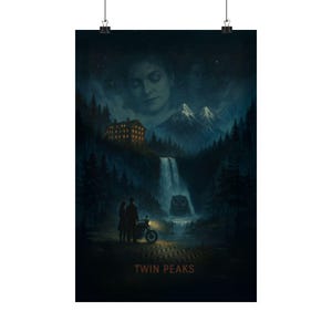 Pósteres verticales mate de Twin Peaks: arte mural de estética oscura para fans de la serie, decoración vintage para habitaciones.