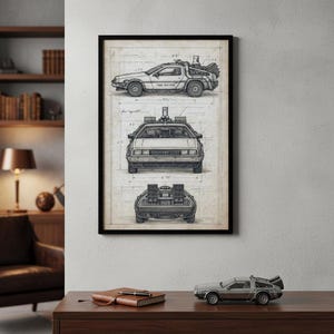 Conjunto de planos del DeLorean de Regreso al Futuro: Arte de la máquina del tiempo de ciencia ficción (descarga digital)