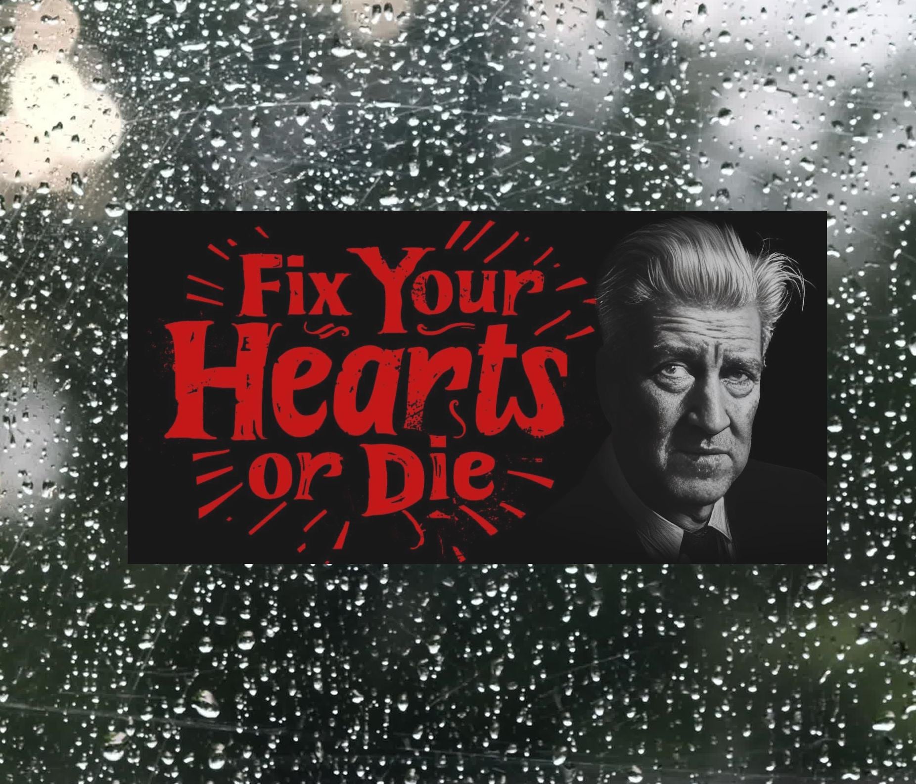 Twin Peaks Bumper Sticker: Fix Your Hearts or Die - David Lynch