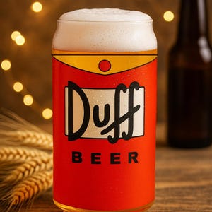 Duff Beer Sipper Glass: 16-uncjowy słoik do picia dla fanów, na imprezy, do wystroju domowego baru i miłośników piwa