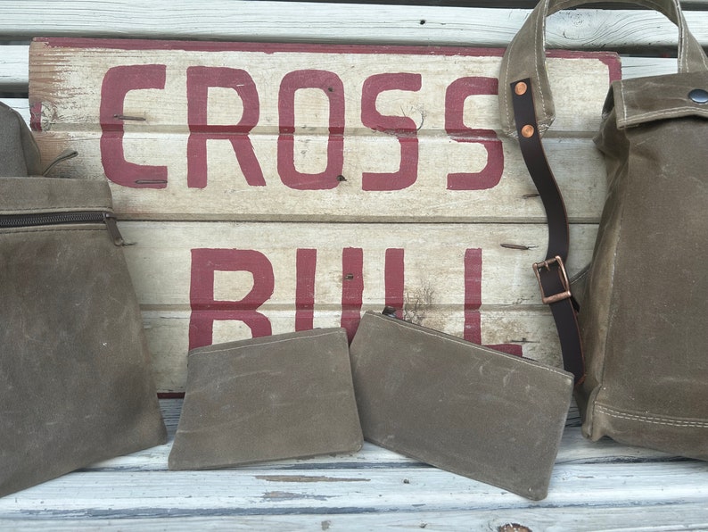 Heavy Duty Waxed Canvas Zipper Utility Pouch EDC Camping Etsy