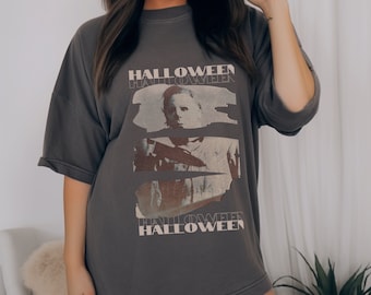 Camiseta vintage de Halloween Michael Myers Comfort Colors - Nostalgia de la película de terror - Camiseta de la película Spooky Slasher