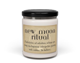 New Moon Ritual Candle: 9oz Soy Candle for Manifestation