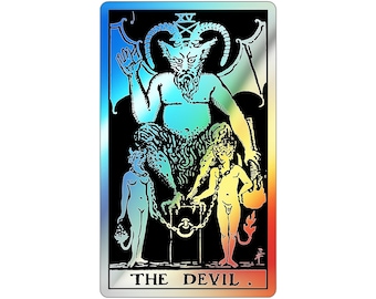 The Devil Tarot Card Holographic Die-cut Sticker