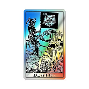 Autocollant de carte de tarot de la mort de Rider Waite Deck personnalisé holographique spirituel gothique vinyle sorcière esthétique décor de tarot