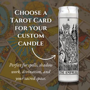 Benutzerdefinierte Tarotkarte Rider-Waite Gebets-Wahrsager-Zauber-Kerze 8 Zoll. Witchy Geschenk-Zauber, Feiern und Schattenarbeit